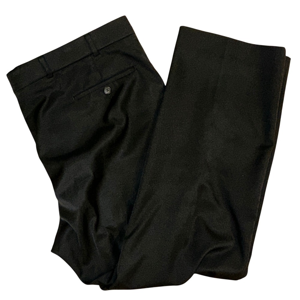 Ballin Comfort-EZE Mens Black Dress Pants Flat Front Trousers 42x28